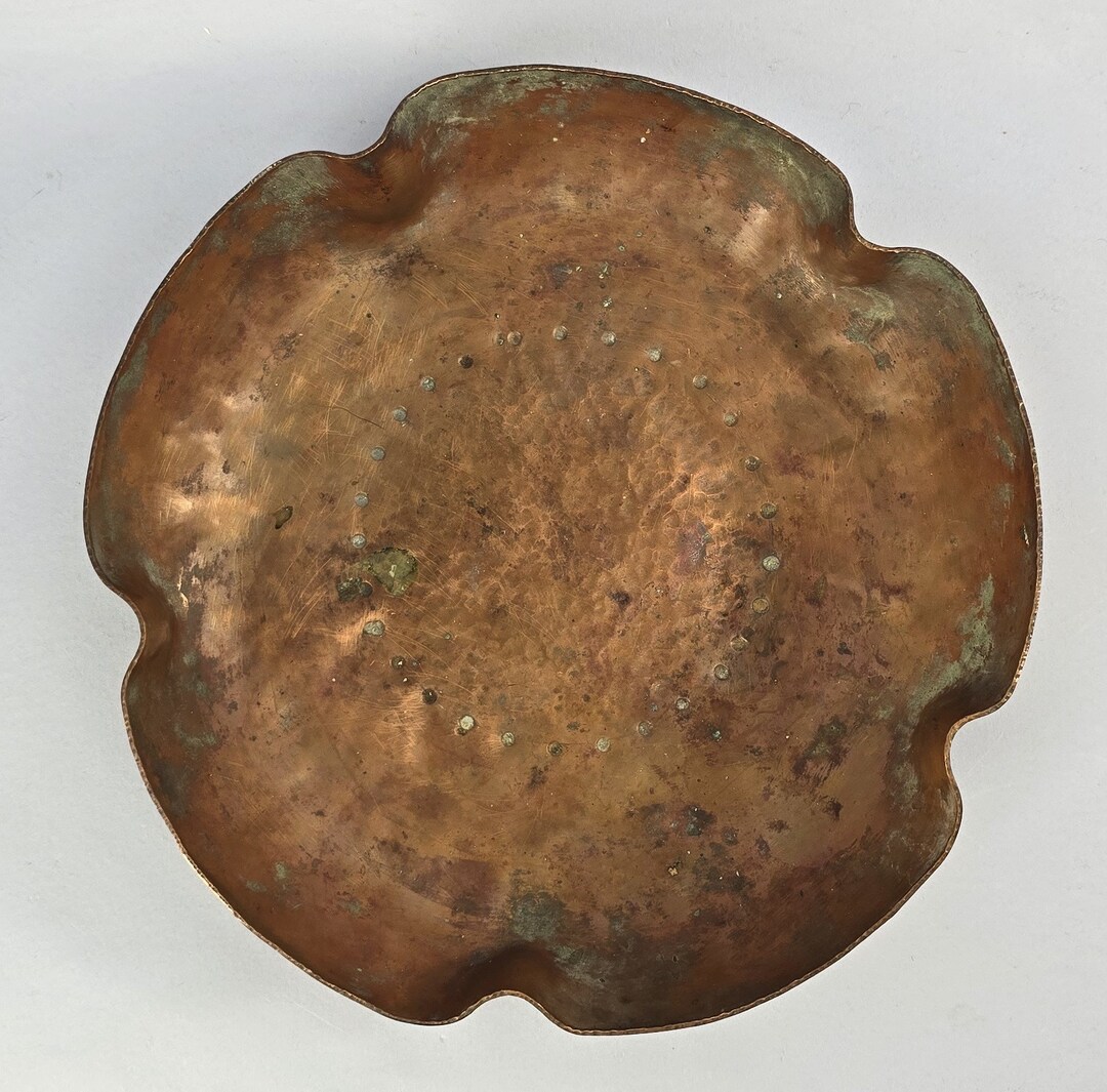 Antique Hand Hammered Copper Arts and Crafts A&C Mission Dimpled ...