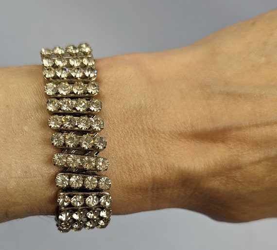 Vintage 1950s Fifties Rhinestone Costume Jewelry Brac… Gem