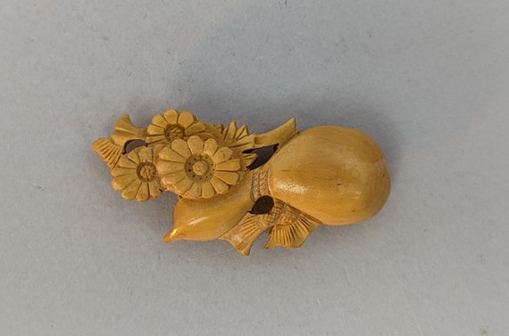 Vintage Carved Japanese Obidome Sash Clip Accesso… - image 2