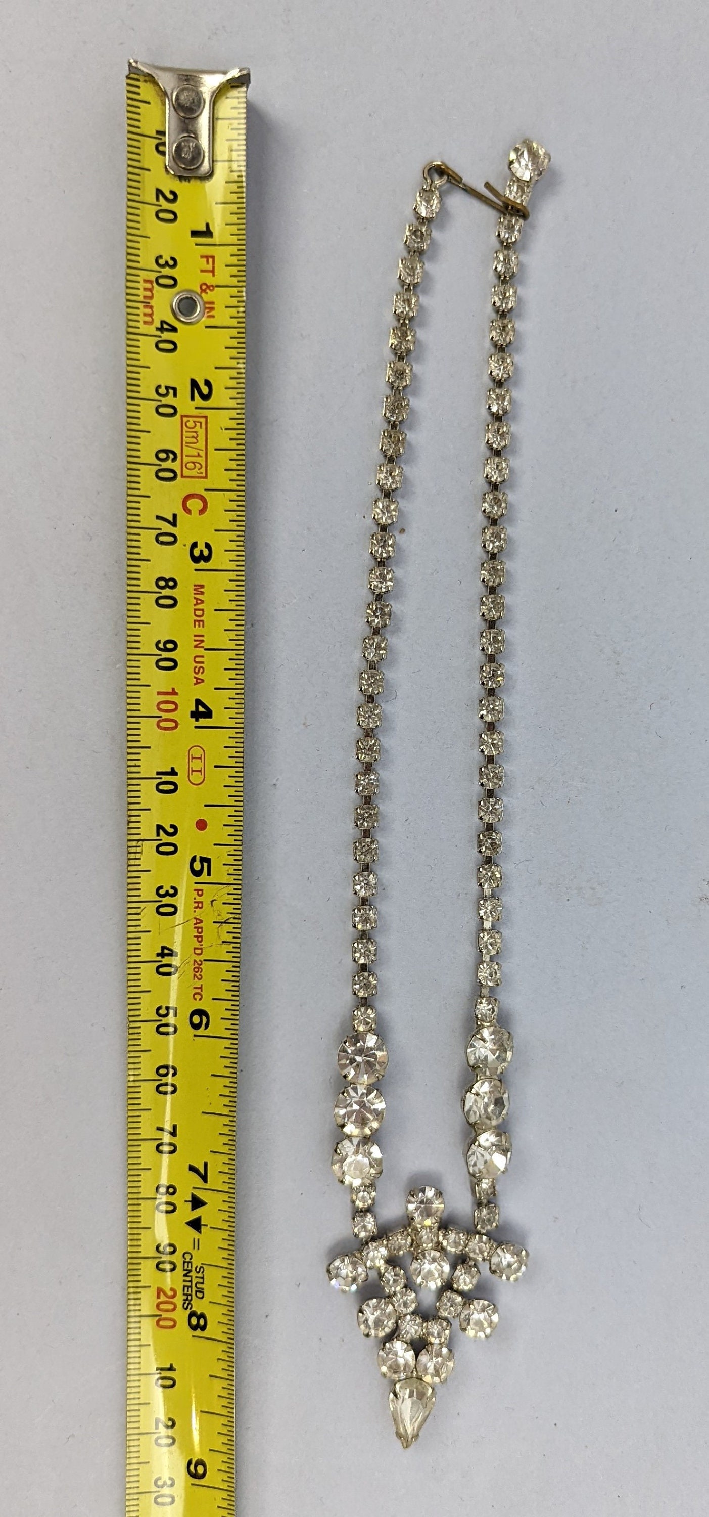 Vintage 1940s Forties 1950s Fifties Rhinestone Necklace and