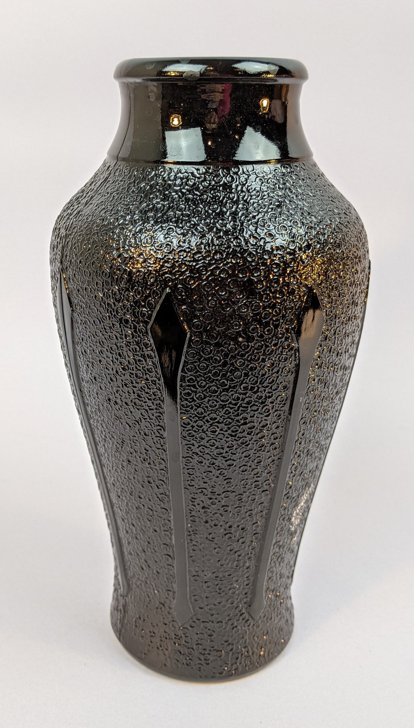 Vintage or Antique Art Deco Jet Black Glass Vase Classical Etsy Canada