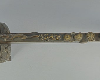 Vintage Japanese Bronze Yatate 矢立 Shaped Incense Burner, Panels