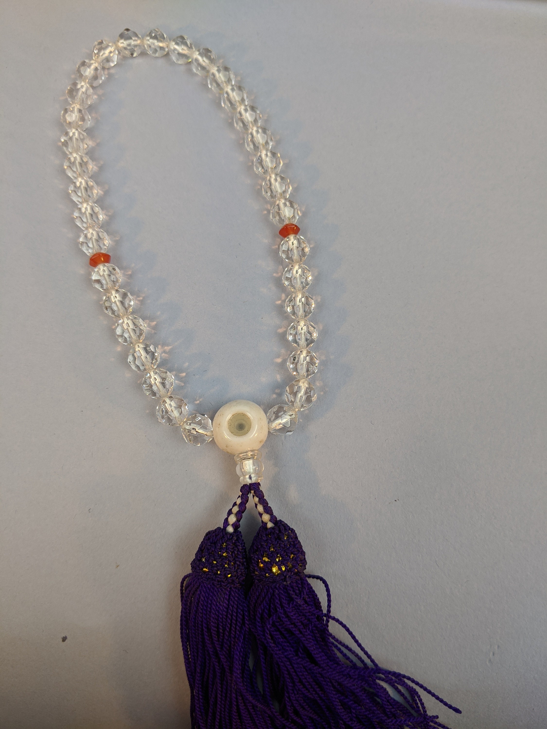 Vintage Crystal Japanese Buddhist Rosary Juzu Prayer Beads