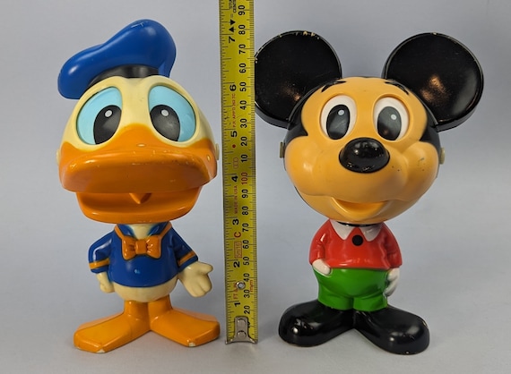 Talking Plastic Mickey Mouse + Donald Duck 1976 Mattel, Made in