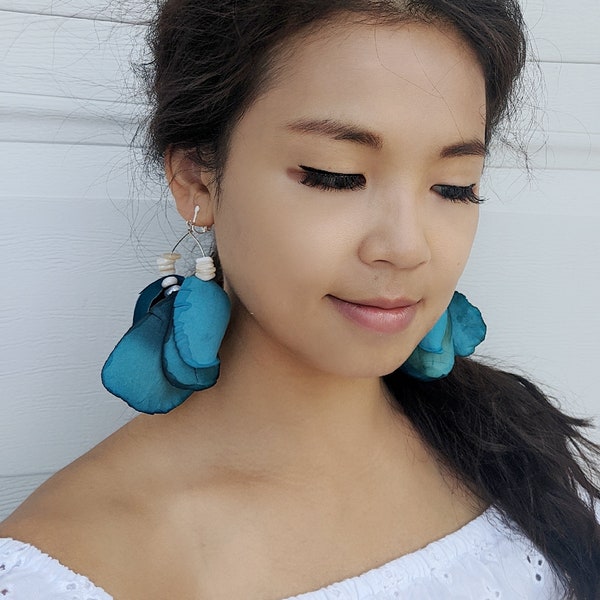 Large Royal Blue Clip on Earrings Etsy UK