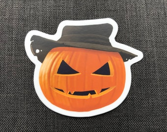 Halloween Evil Smiling Jack O Lantern Vinyl Sticker - Etsy