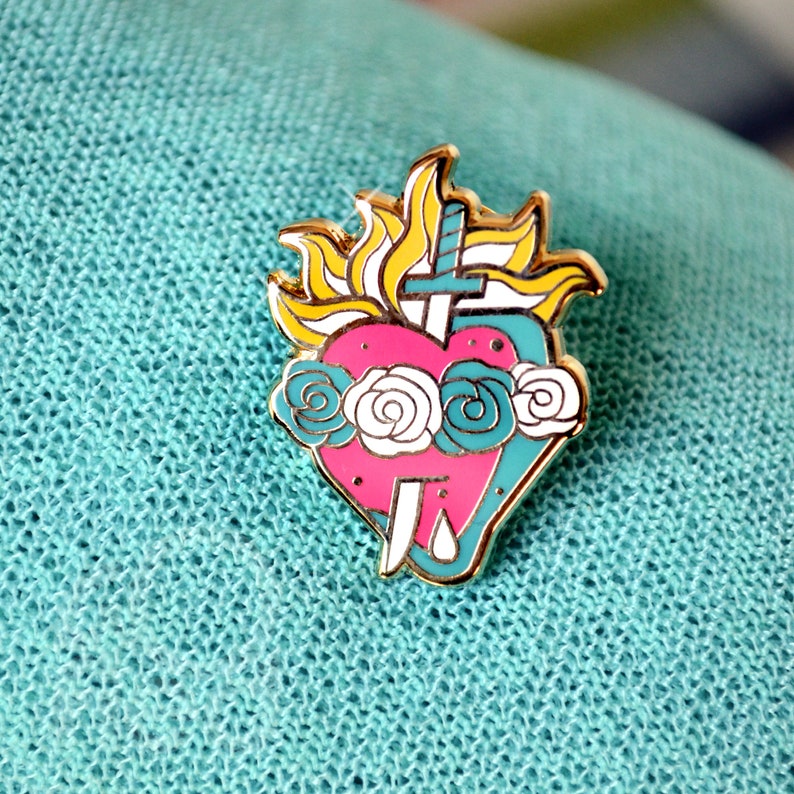 Immaculate Heart of Mary Lapel Pin Etsy