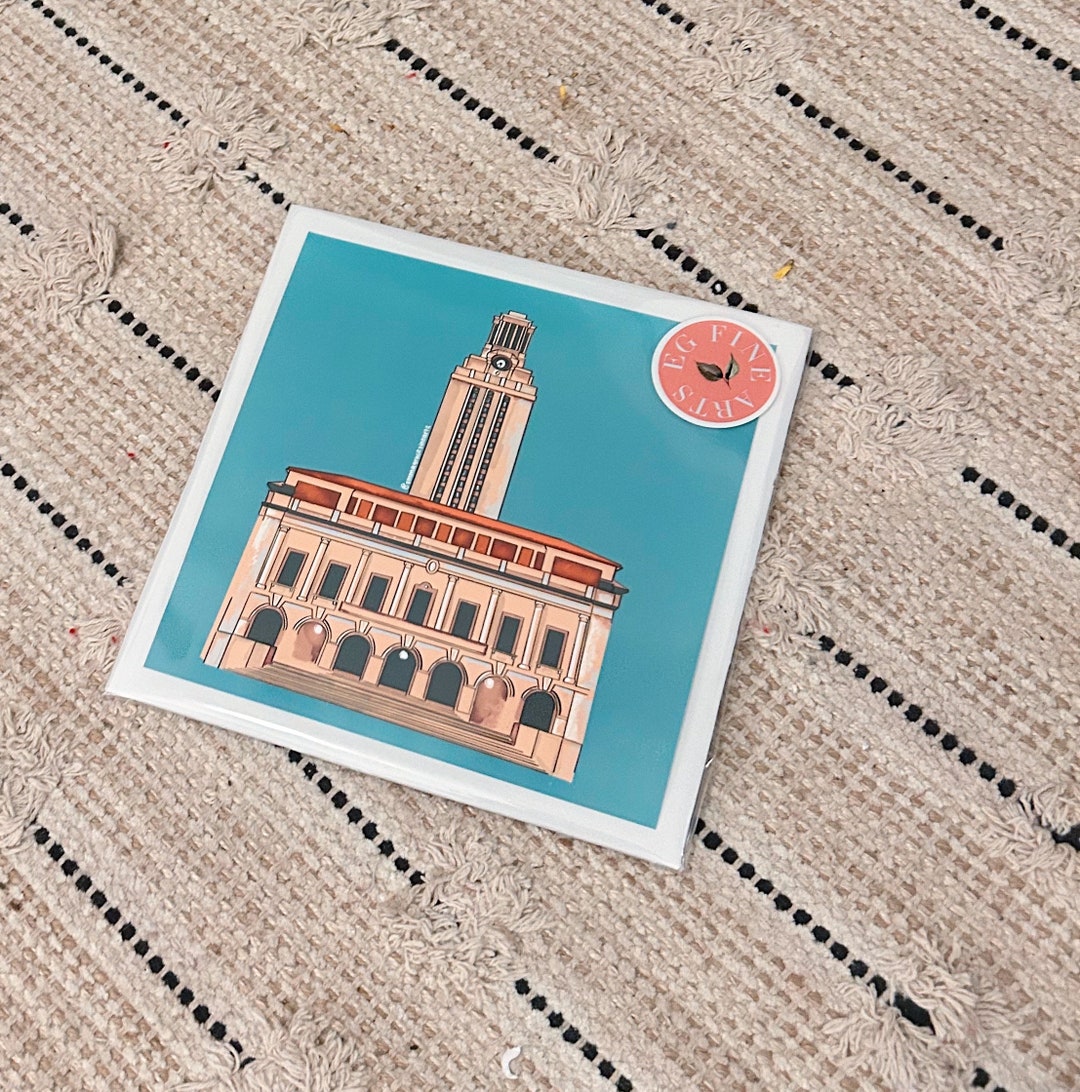 Austin UT Tower Print 8x8, Wall Decor, Housewarming Gift, Travel Art