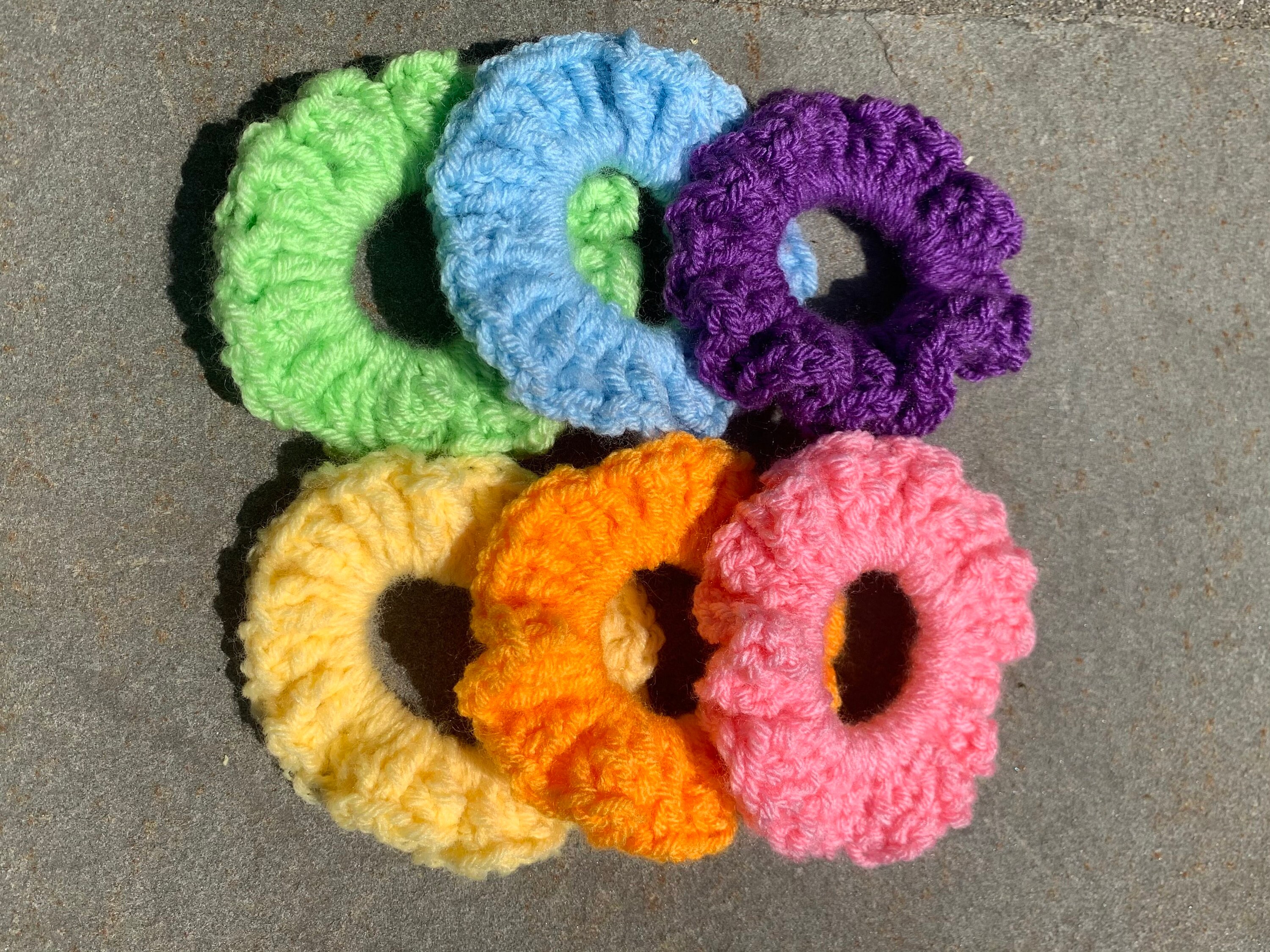 Handmade Crochet Scrunchies Hair Tie Elastic Etsy