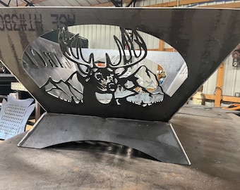 The BEST Whitetail Buck Theme 32&quot; 10ga Firepit DXF