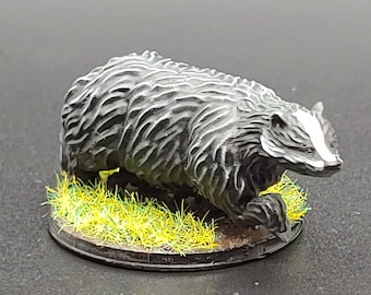 Resin 3d Printed Badger - D&D/Pathfinder - Familiar/Pet/Form/Summon/Encounter - Forest/City Diorama