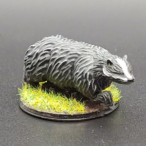 Resin 3d Printed Badger - D&D/Pathfinder - Familiar/Pet/Form/Summon/Encounter - Forest/City Diorama