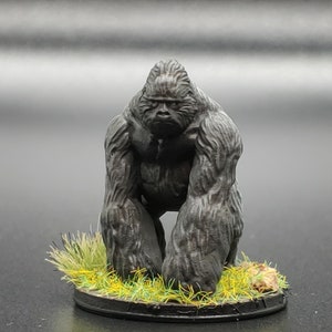 Resin 3d Printed Silverback Gorilla - D&D/Pathfinder - Summon/Pet/Familiar/Form - Jungle/Safari Diorama