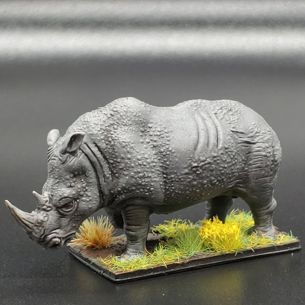 Resin 3d Printed Rhinoceros - D&D/Pathfinder - Encounter/Mount/Form/Pet - Desert/Plains/Safari Diorama