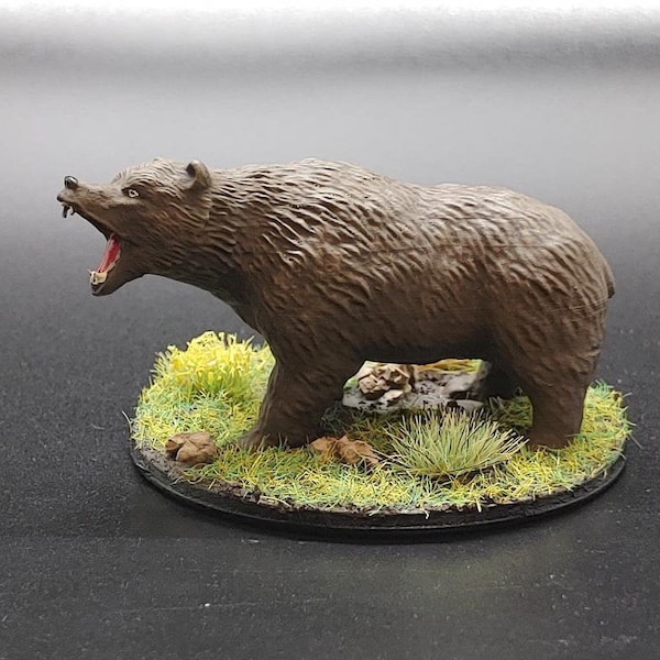 Resin 3d Printed Bear Miniature - DnD/Frostgrave/Pathfinder - Encounter/Pet/Summon/Mount/Familiar - Forest/Lake/River/City Diorama