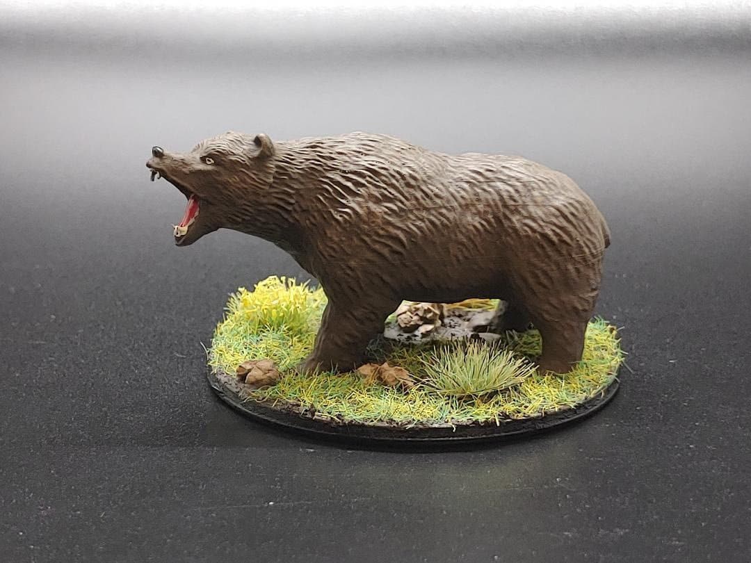 Resin 3d Printed Bear Miniature - Dnd/frostgrave/pathfinder