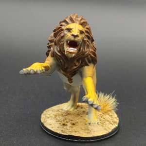 Resin 3d Printed Lion - D&D/Pathfinder - Form/Familiar/Pet/Encounter - Safari/Jungle/Plains Diorama
