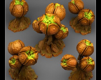 Insanity Spore Pod - Set of 5 - PrintYourMonsters - Resin 3d Printed