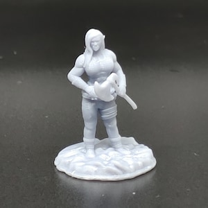 Resin Printed Half-Orc Barbarian - M3DM - Women of Tabletop - D&D/Pathfinder