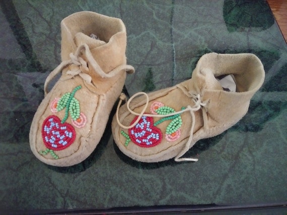 Vintage 1860s baby native moccasins.