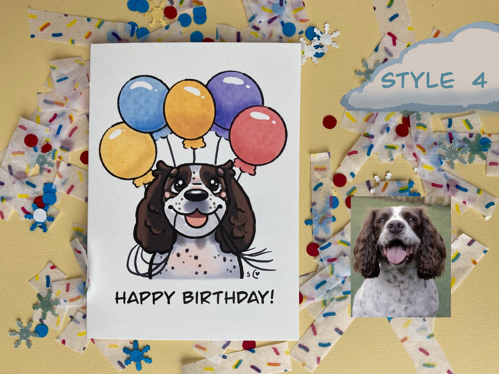 Handmade Custom Dog Birthday Card From Your Photo - Etsy