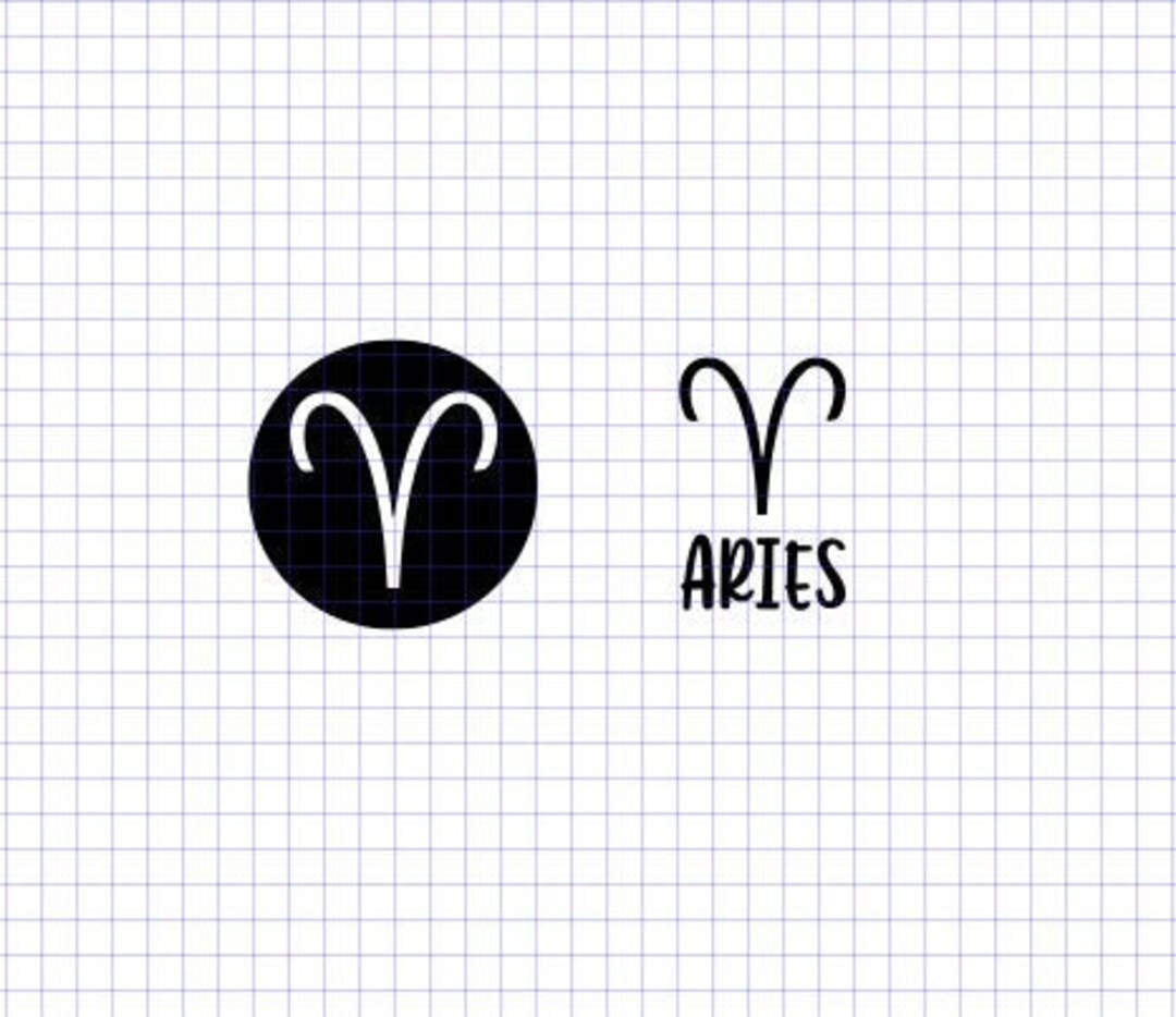 Aries Zodiac Sign Symbols Vector SVG Dxf Png Cricut Cameo Etsy