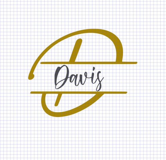 Davis last name split monogram svg dxf png can be used in etsy israel
