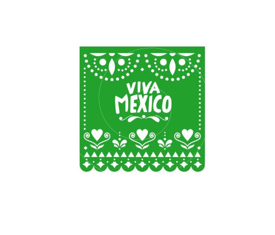Papel picado Mexico SVG dxf png cricut cameo cinco de | Etsy
