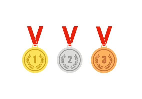 Medals, gold medal, silver medal, bronze medal, DXF, PNG, cutting files for  cricut, cameo, cnc, individual files, svg layered