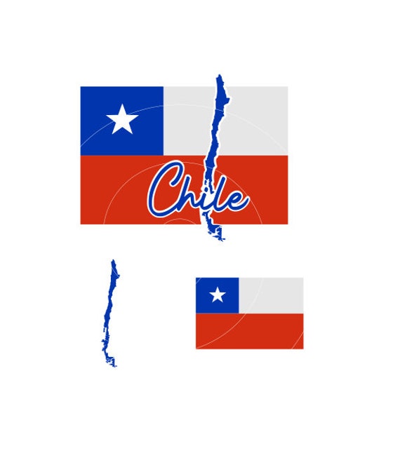 Chile map vector bandera chilena SVG dxf png cricut Etsy España