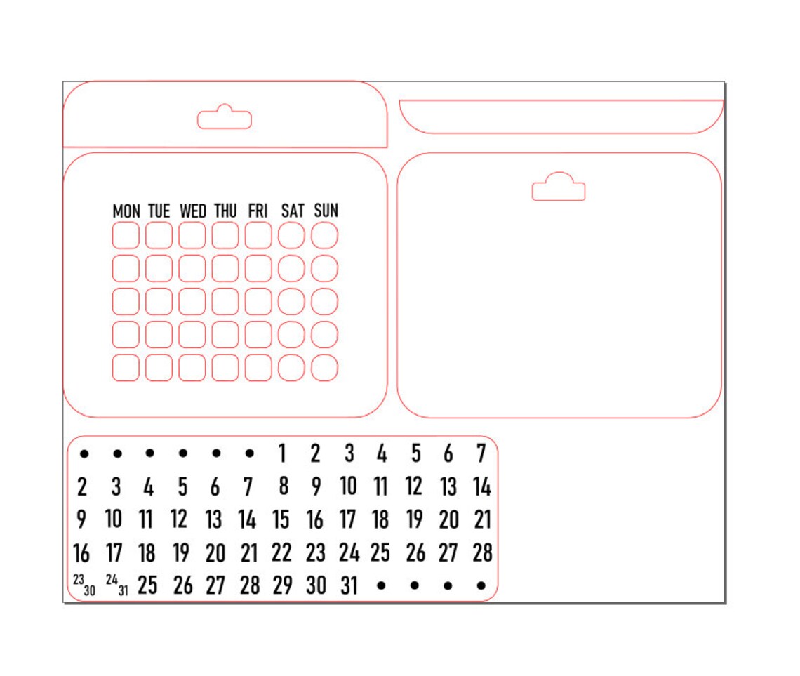 Perpetual Calendar Plans for Laser Machines Ready to Cut Etsy