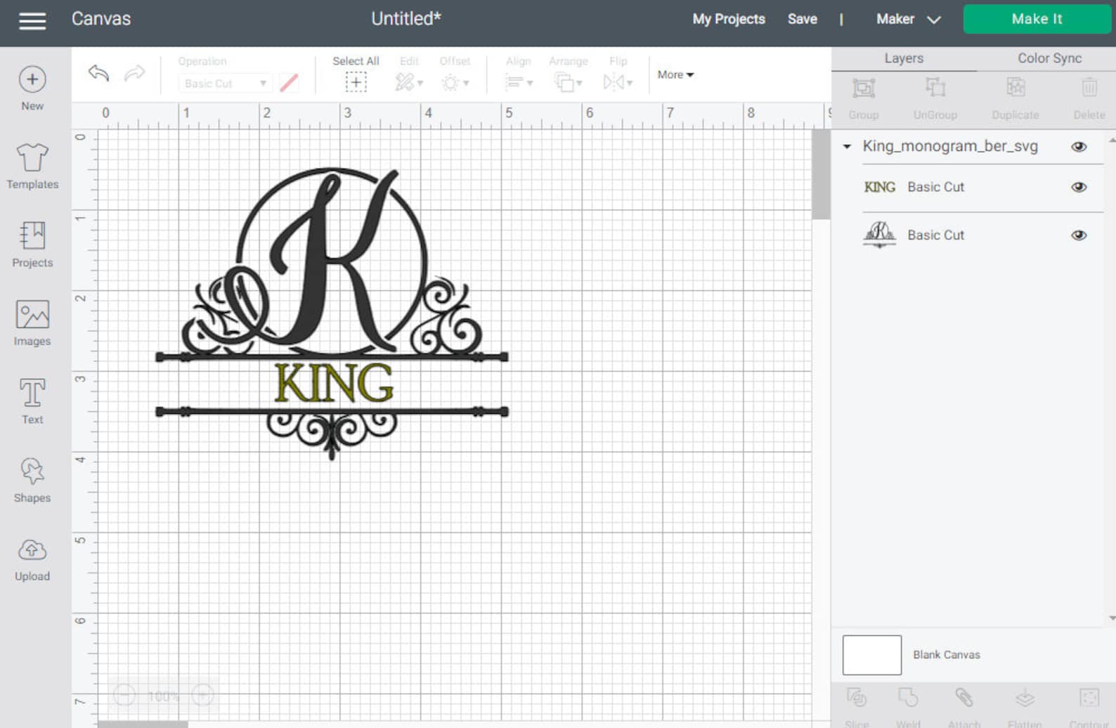 King Last Name Split Monogram SVG DXF PNG Can Be Used in Etsy