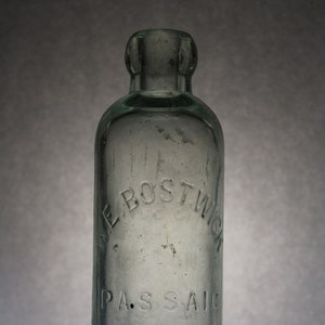 W.E. Bostwick Hutchinson Bottle Passaic, N.J. Scarce NJ0397