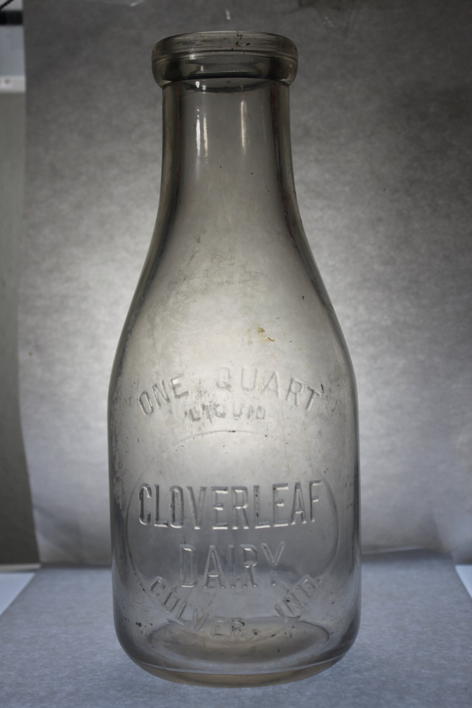 Cloverleaf Dairy Culver Ind. 1qt. Milk Bottle Etsy