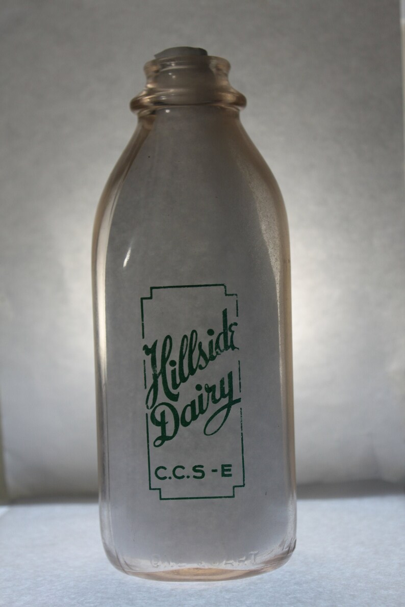 Hillside Dairy C.C.SE Cleveland Ohio 1Qt. Milk Bottle Etsy