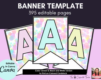 Editable Classroom Banner Template: Teacher Decor (Canva File)