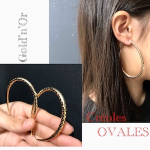 OVAL CREOLES, Rings hoops, Gold plated 750/000-18K 3 microns. ORIGINAL!