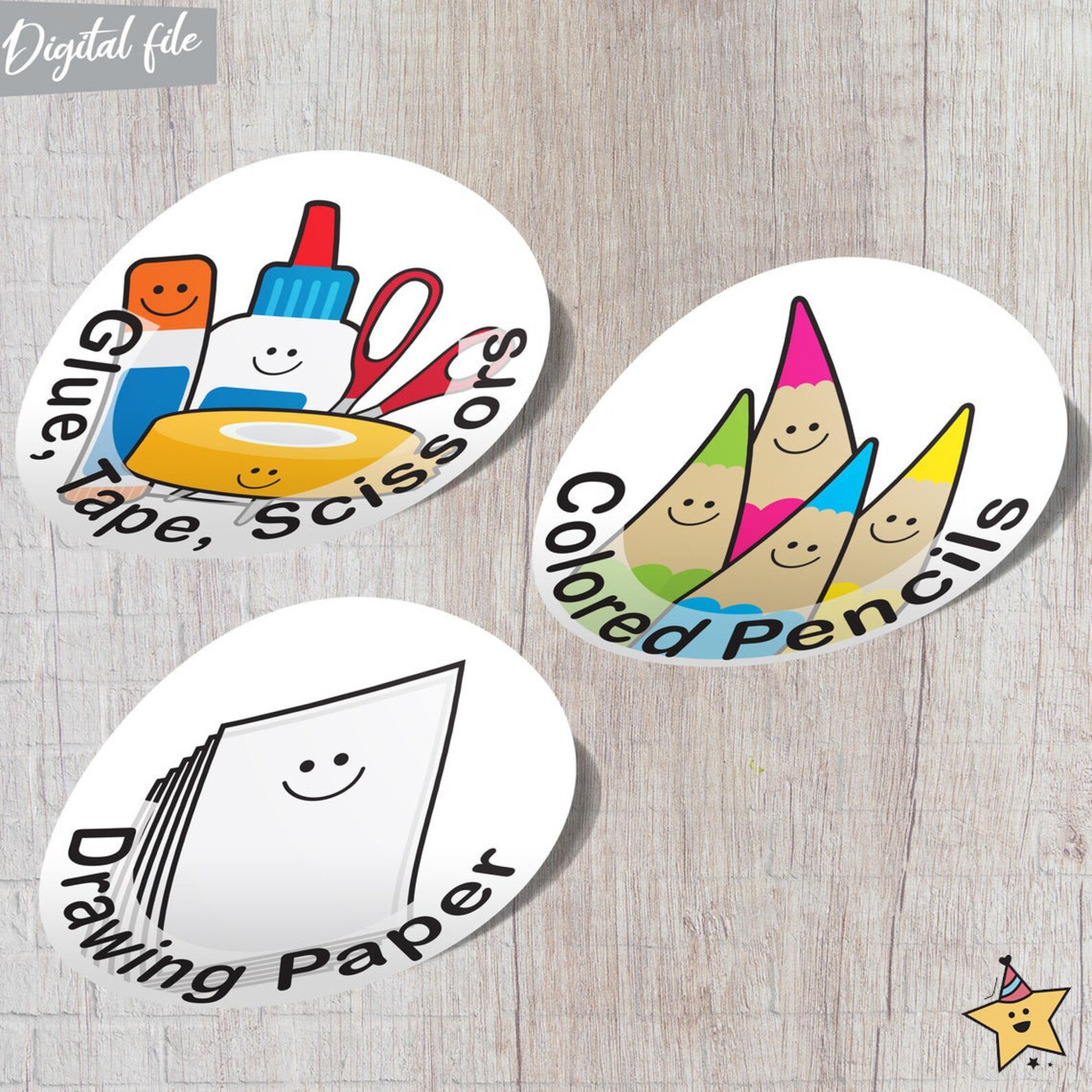 Arts & Crafts Organization Labels Kids Labels Digital Etsy
