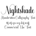 Nightshade-Handwritten Calligraphy Font|otf|svg|eps|svg|dxf|woff|cricut font|font svg|font|font download|handwritten font|silhouette fonts