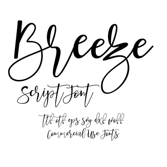 Breeze-Handwritten script fontotfsvgepssvgdxfwoffcricut | Etsy