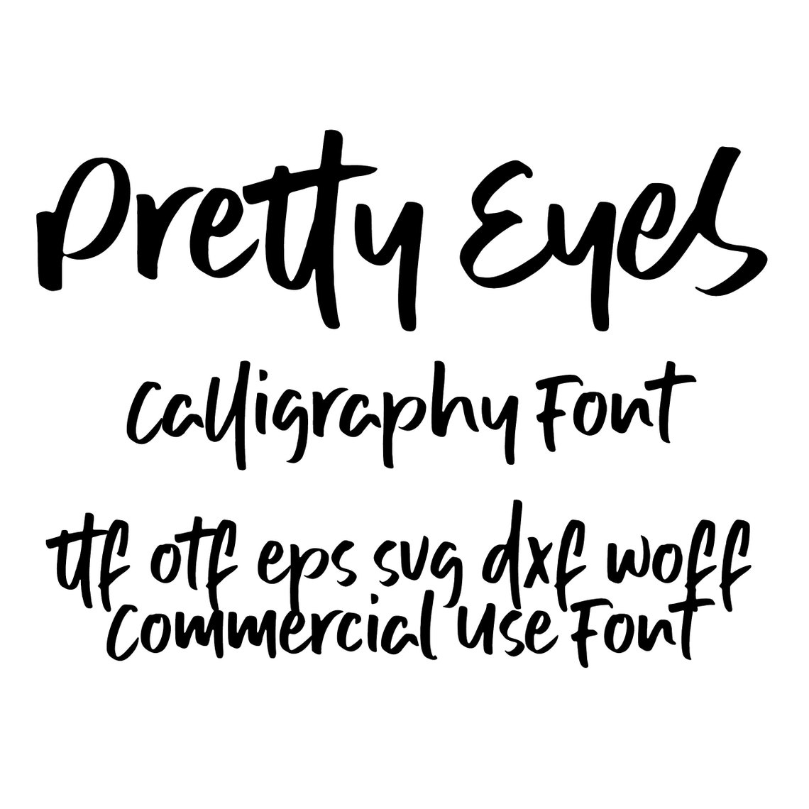 Pretty Eyescalligraphy Font otfsvgepssvgdxfwoffcricut Etsy