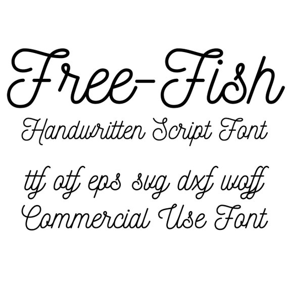 Free Fish Script Fontotfsvgepssvgdxfwoffcricut Etsy