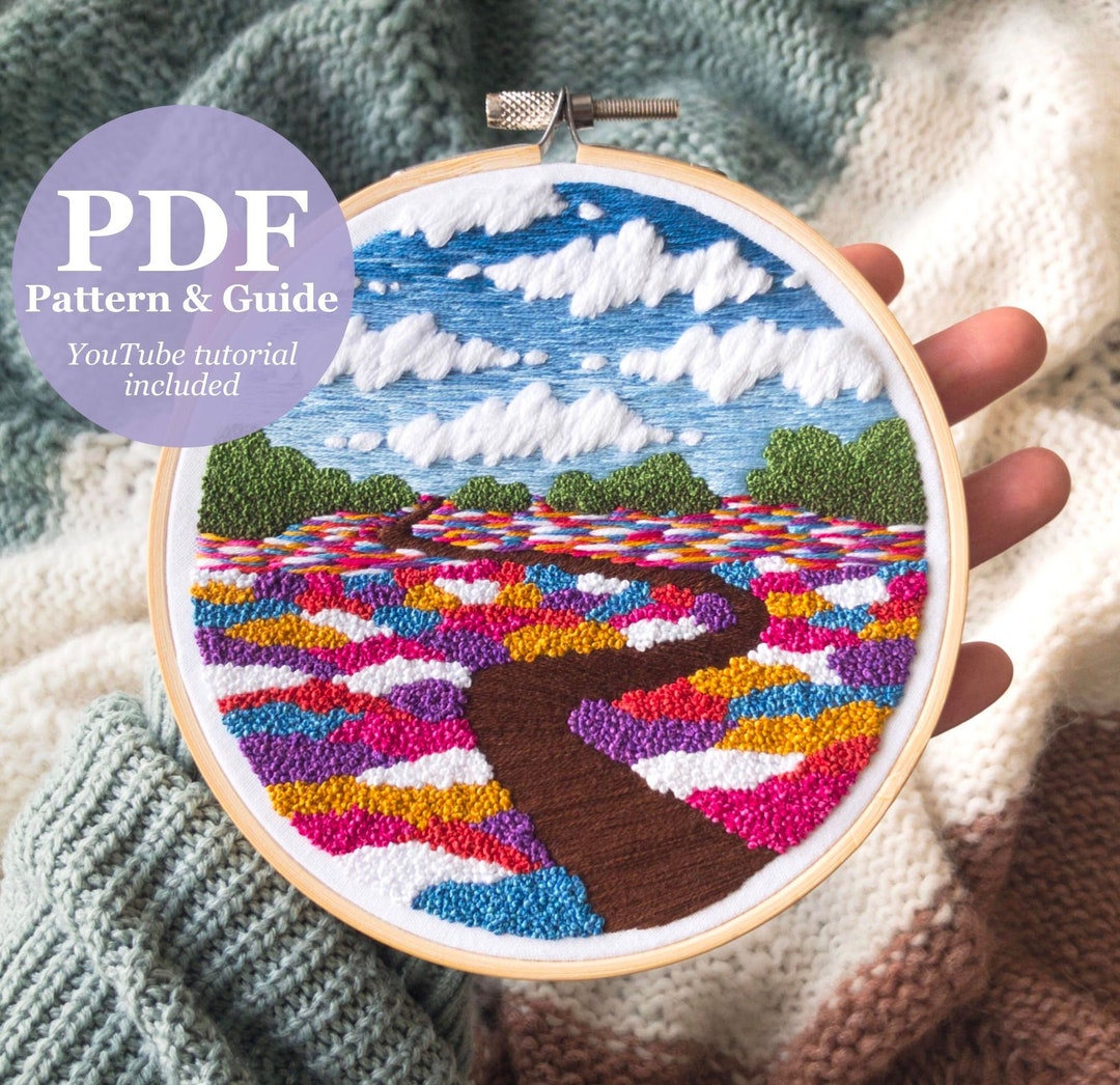 Landscape Embroidery Pattern & Guide Embroidery Pattern Flowers PDF