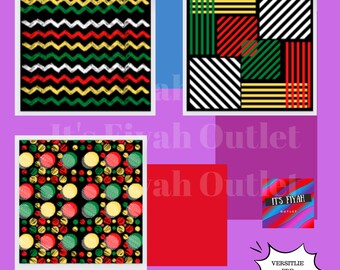 Red, Yellow, Green, Black, and White Themed Printable Scrapbook Pages - Digital Download - Set of 5 Unique Designs SUPER FAST Printable PDF