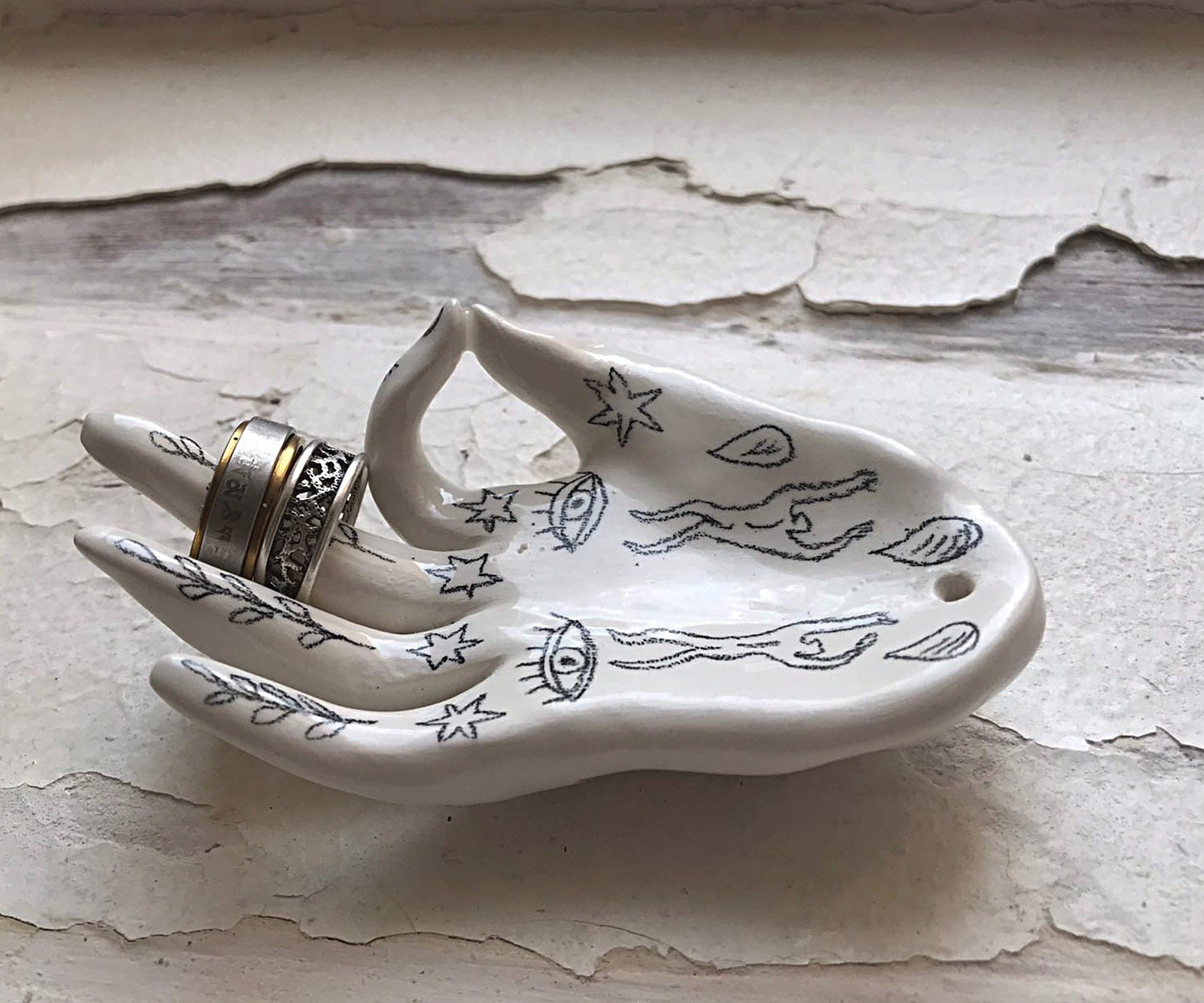 Handmade ceramic jewelry holder. Home decordesign gift. Etsy