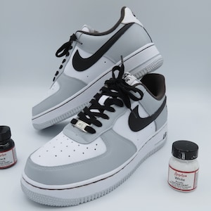 Nike Air Force 1 bambino/ragazzo BLACK AND GREY Personalizzate 画像 1