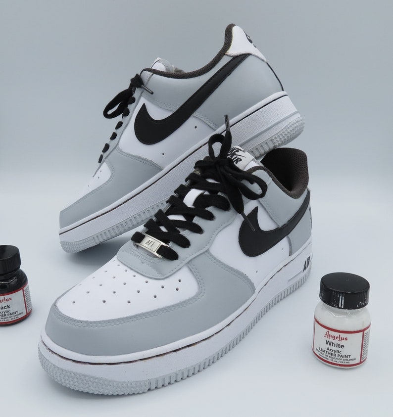 Nike Air Force 1 bambino/ragazzo BLACK AND GREY Personalizzate 画像 1