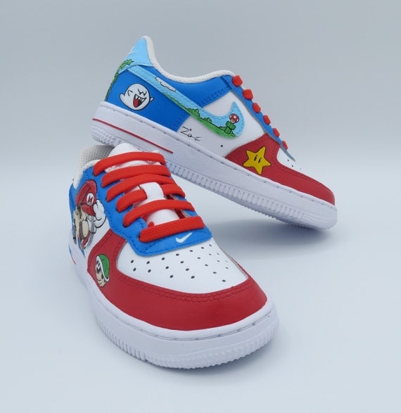 Nike Air Force 1 Child Super Mario Bros. Customized - Etsy