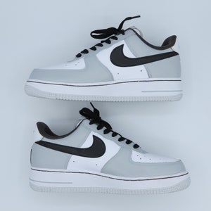 Nike Air Force 1 bambino/ragazzo BLACK AND GREY Personalizzate 画像 3