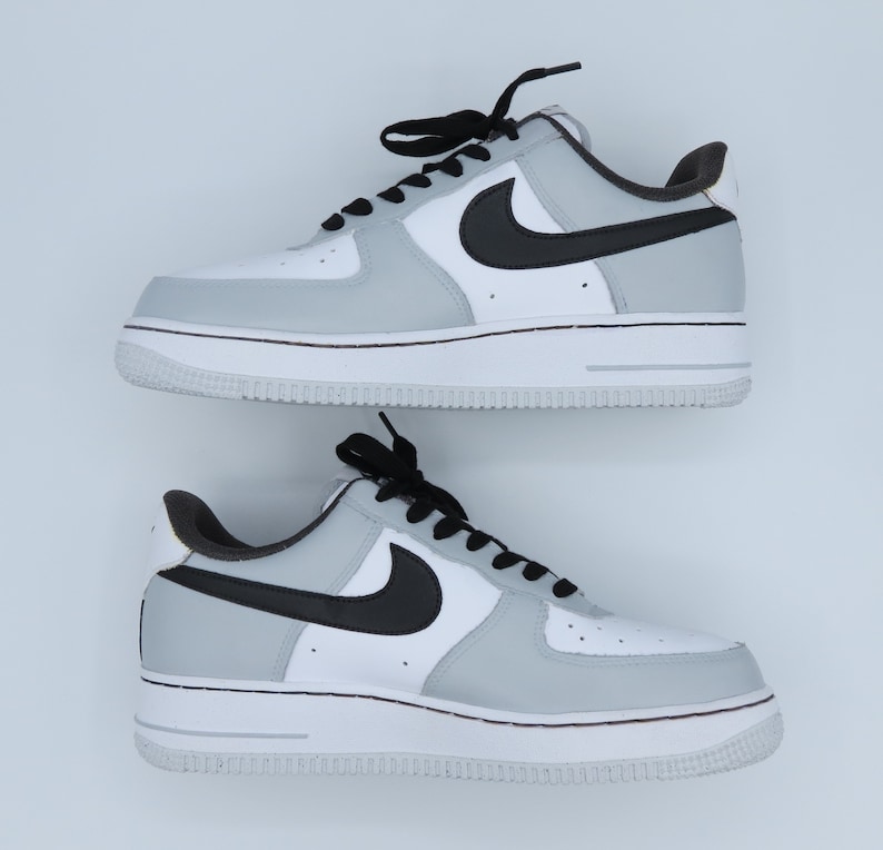 Nike Air Force 1 bambino/ragazzo BLACK AND GREY Personalizzate 画像 3